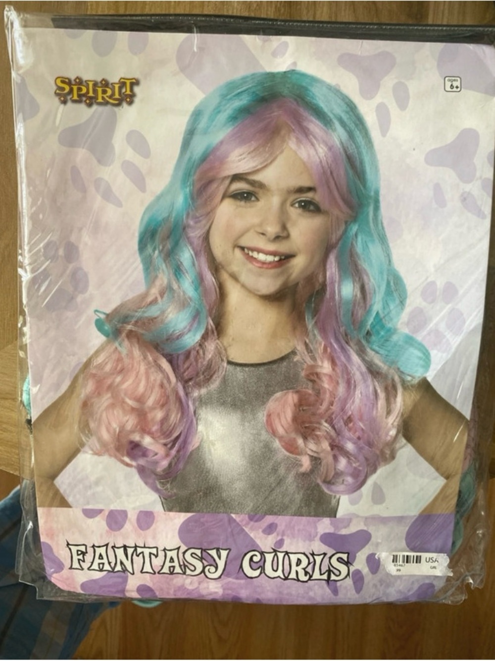 Spirit Kids Costume Wig in Pink, Teal & Lavender